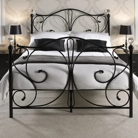 BOXED LARISSA BED FRAME - BLACK // SIZE: 4'6" DOUBLE (2 BOXES)