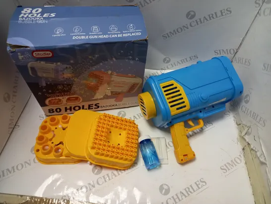 BOXED 80 HOLES BAZOOKA BUBBLE GUN WITH ACCESSORIES AND BUBBLE LIQUID