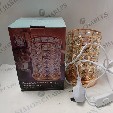 BOXED SENSE AROMA CRYSTAL AROMA TOUCH LAMP IN ROSE GOLD COLOUR