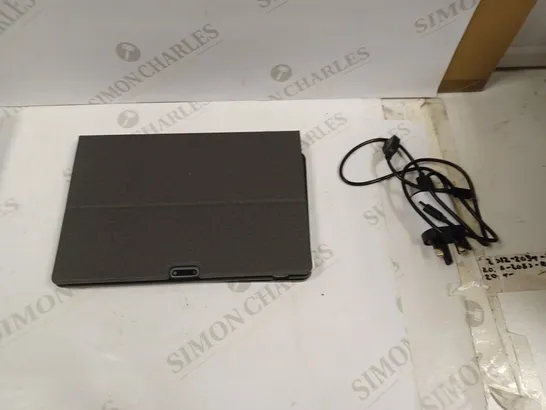 BLACK TABLET WITH KEYBOARD CASE AND CHARGER 