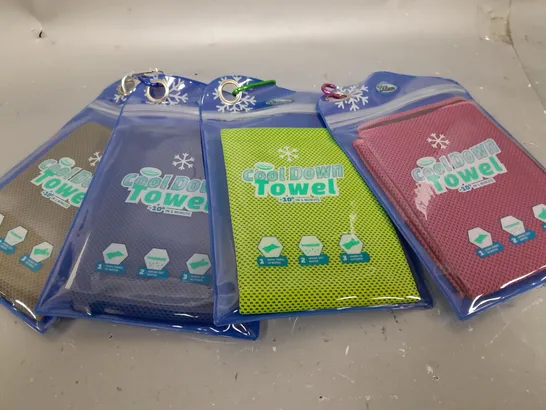 BOXED AQUA LASER SET OF 4 COOL DOWN TOWELS