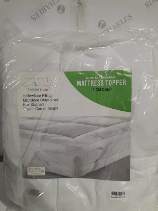 BEDDING HOME SUPER SOFT MICROFIBRE MATTRESS TOPPER - 10 CM DEEP 