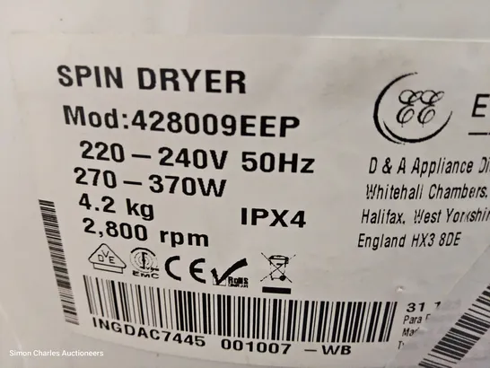 ENGLISH ELECTRIC SPIN DRYER Model 428009EEP