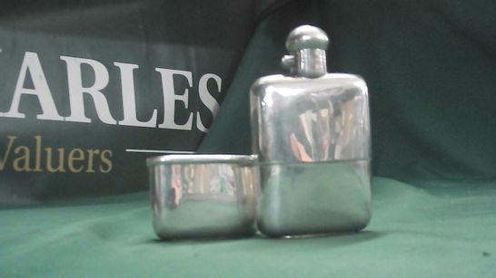 SILVER HIP FLASK (WITH MAKERS MARKS)