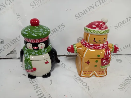 BOXED TEMP-TATIONS 180Z CHRISTMAS JAR GINGERBREAD & SNOWMAN