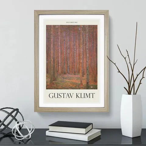 FRAMELESS PRINT PINE FOREST BY GUSTAV KLIMT