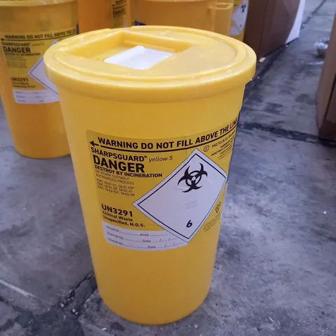 APPROXIMATELY 50 DANIELS SHARPSGUARD YELLOW 5 SHARPS BINS