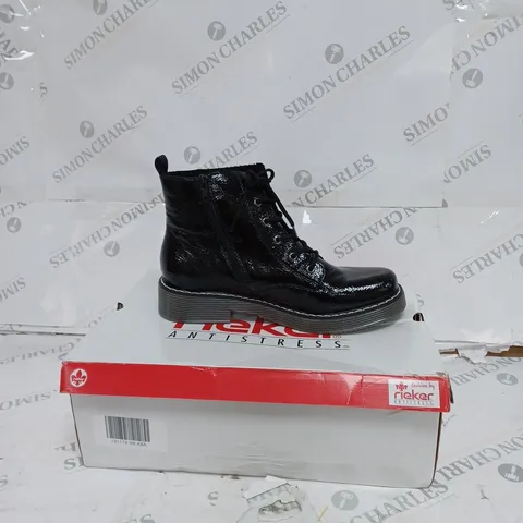 BOXED RIEKER BLACK LACE BOOTS- SIZE 6.5