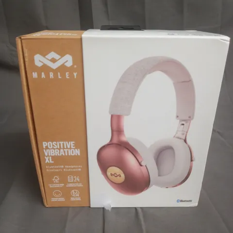 BOXED MARLEY POSITIVE VIBRATION XL BLUETOOTH HEADPHONES IN PINK/WHITE