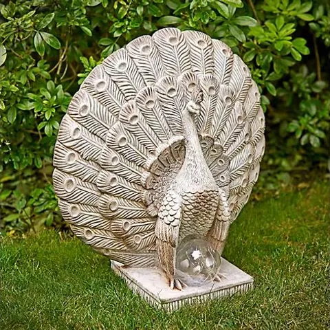 My Garden Stories Fanned Peacock Sculpture