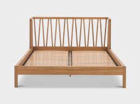 BOXED SCANDI SPINDLE KING BED OAK (3 BOXES)