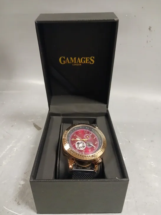 GAMAGES ASPECT TIMER CHERRY DIAL WATCH 