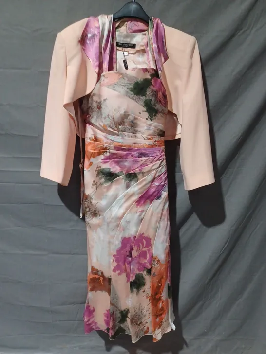 VENI INFANTINO FLORAL DRESS & JACKET IN PINK/MULTI - UK 16