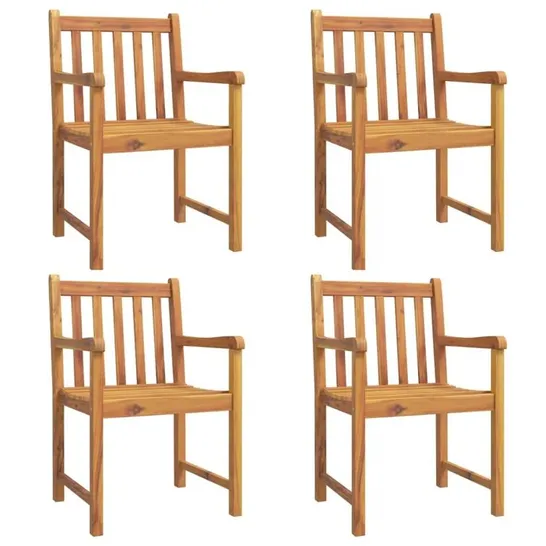 BOXED SET OF 2 COLEETA ACACIA PATIO DINING ARMCHAIRS