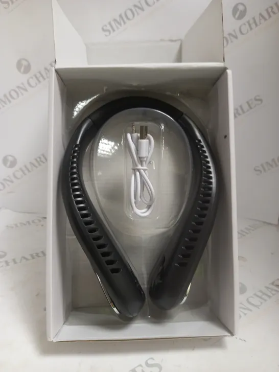 BOXED BLADELESS NECK FAN IN BLACK 