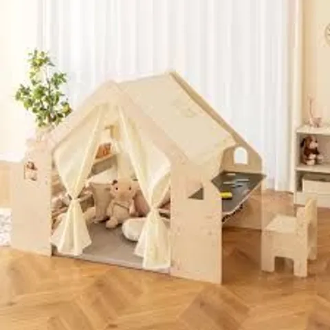 BOXED COSTWAY NATURAL 6 IN 1 KIDS PLAYHOUSE