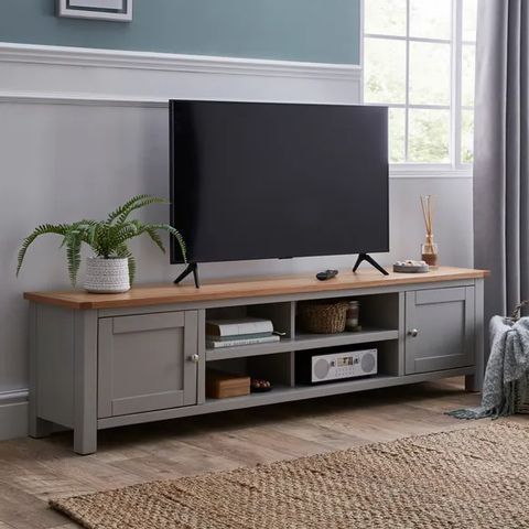 BOXED GREY EXTRA WIDE TV UNIT (1 BOX)