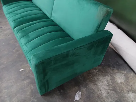 DESIGNER CLIK CLAC SOFA BED GREEN PLUSH FABRIC 