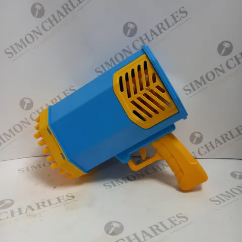 ROCKET BUBBLE GUN IN BLUE & YELLOW - 69 FOAMING HOLES 