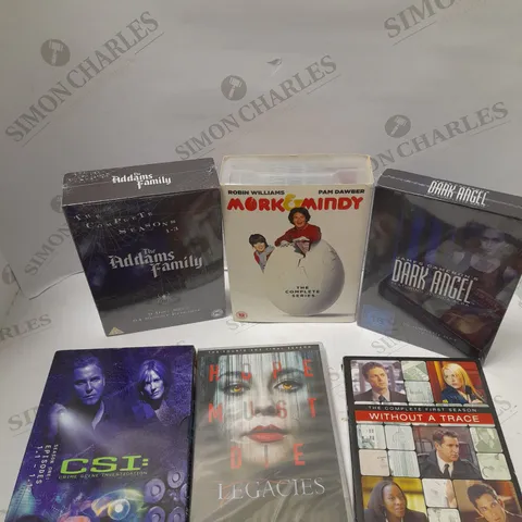 BOX OF APPROXIMATELY 15 ASSORTED DVDS & BOXSETS TO INCLUDE PRIMEVAL, ADAMS FAMILY, FIFTY SHADES ETC