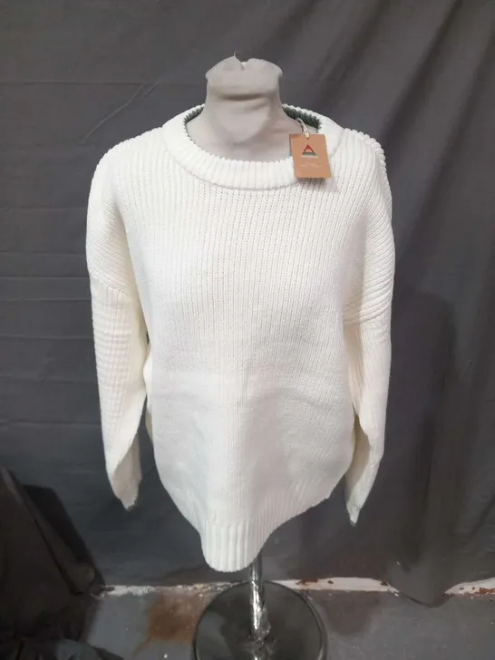 PASSENGER GONDWANA OVERSIZED KNITTED JUMPER OFF WHITE SIZE M