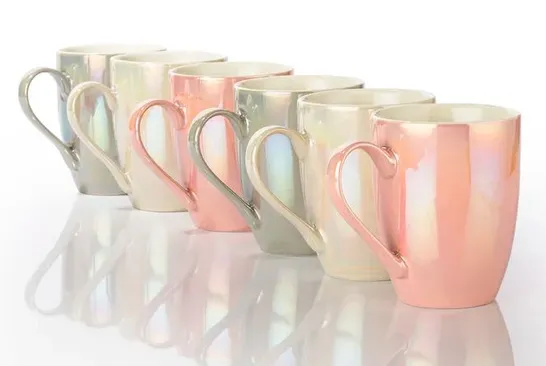 BOXED BORNAMAN BONE CHINA MUG SET OF 6 (1 BOX)