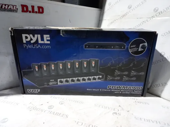 BOXED PYLE RACK MOUNT 8-CHANNEL WIRELESS MICROPHONE SYSTEM PDWM8900