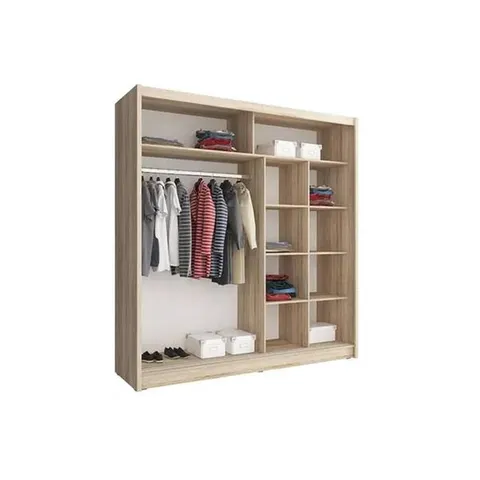 BOXED AMME 2 DOOR SOLID + MANUFACTURED WOOD WARDROBE (3 BOXES)