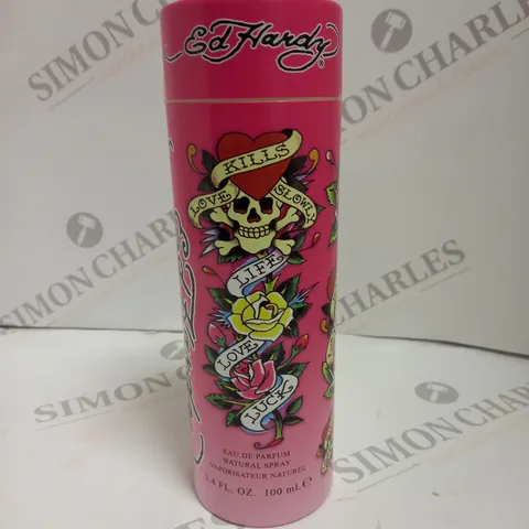 BOXED ED HARDY LOVE KILLS SLOWLY LIFE LOVE LUCK EAU DE PARFUM 100ML