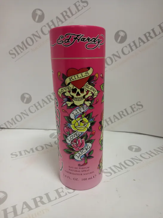 BOXED ED HARDY LOVE KILLS SLOWLY LIFE LOVE LUCK EAU DE PARFUM 100ML