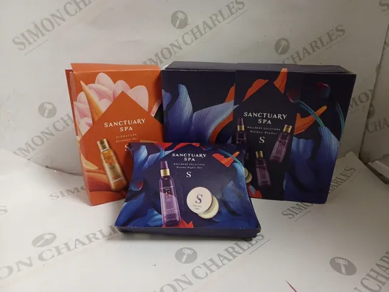 SEVEN ASSORTED SANCTUARY SPA GIFT SETS TO INCLUDE SIGNATURE ESSENTIAL DUO, WELLNESS SOLUTIONS DREAMY NIGHT DUO, WELLNESS SOLUTIONS WELLNESS WONDERS