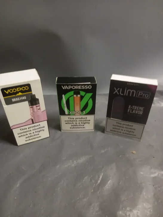 APPROXIMATELY 20 BOXED E-CIGARETTES TO INCLUDE VOOPOO, OXVA, VAPORESSO ETC