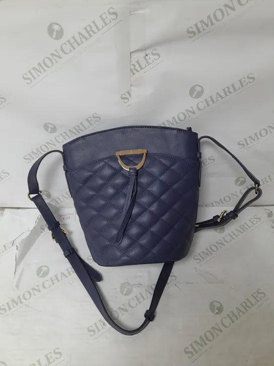 PAUL COSTELLOE DRESSAGE QUILTED LEATHER CROSSBODY BAG IN NAVY WITH GOLD DETAILS