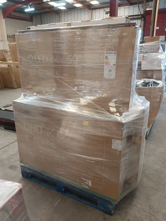 PALLET OF APPROXIMATELY 11 UNPROCESSED RAW RETURN TELEVISIONS TO INCLUDE;