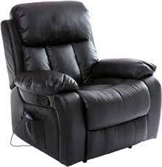 BOXED CHESTER BLACK FAUX LEATHER POWER RECLINING EASY CHAIR (1 BOX)