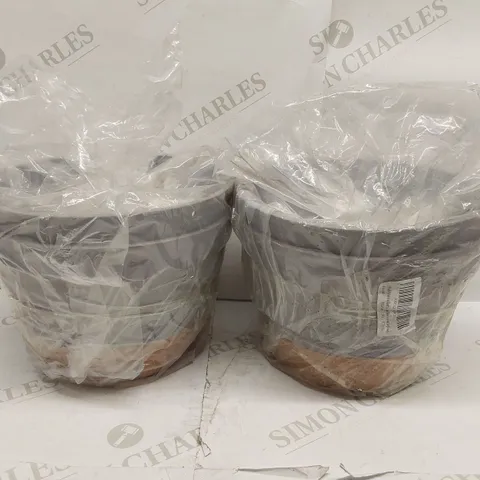 BOX OF APPROXIMATELY 2X 2PCS MACRAME PLANT POTS WITH ROPE HANDLES
