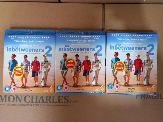 LOT OF APPROXIMATELY 60 SEALED 'THE INBETWEENERS 2 MOVIE" BLU RAY DISKS 