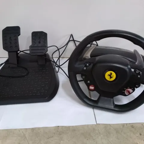 BOXED THRUSTMASTER T80 FERRARI 488 GTB EDITION RACING WHEEL & PEDALS