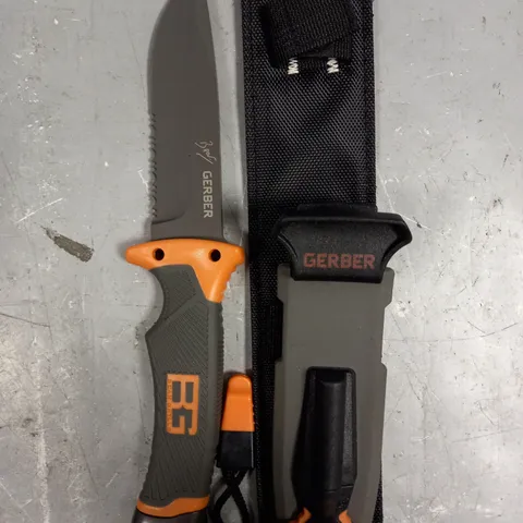 GERBER BEAR GRYLLS HALF SERRATED SURVIVAL KNIFE - COLLECTION ONLY 