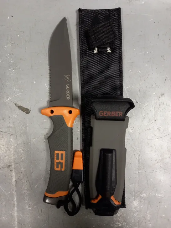 GERBER BEAR GRYLLS HALF SERRATED SURVIVAL KNIFE - COLLECTION ONLY 