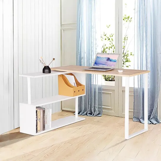 BOXED ESPRIT L-SHAPED DESK - COLOUR: WOODLOOK (1 BOX)