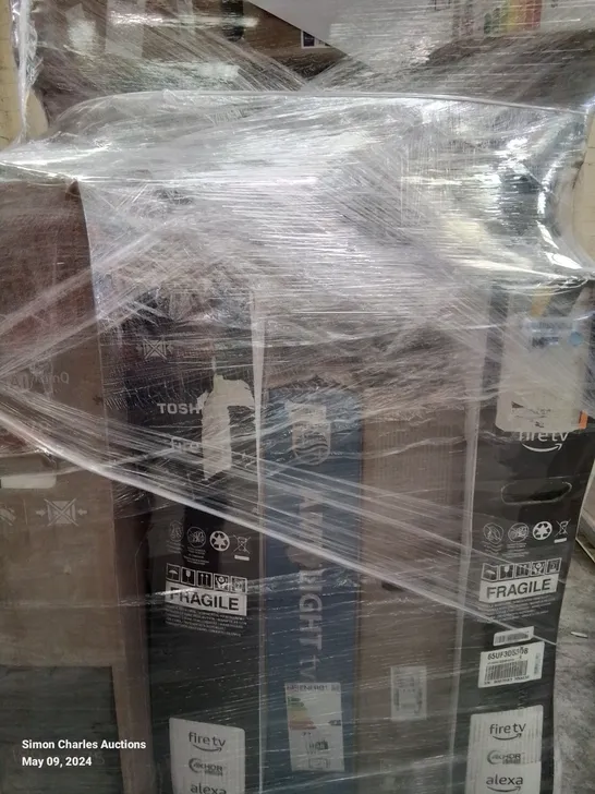 PALLET OF APPROXIMATELY 8 UNPROCESSED RAW RETURN TELEVISIONS TO INCLUDE;