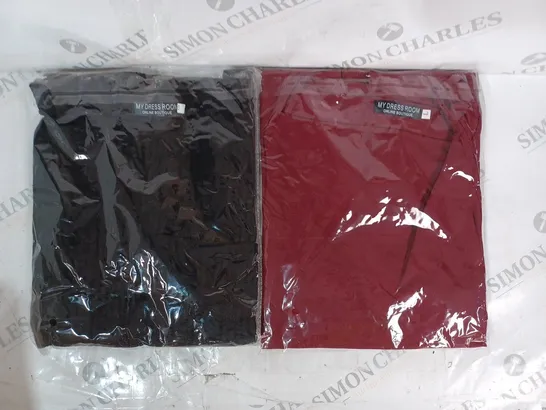 BRAND NEW BOX OF APPROXIMATELY 10 ASSORTED MY DRESS ROOM TOPS IN BLACK, AND BURGUNDY - VARIOUS SIZES