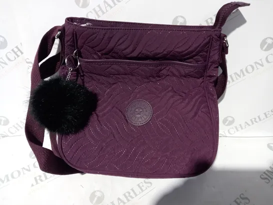 KIPLING WOMENS EARTHBEAT MEDIUM CROSS-BODY BAG IN DARK PLUM