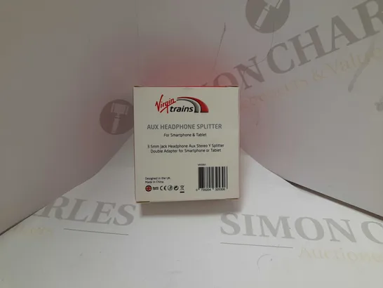 BOX OF APROX 10 VIRGIN TRAINS AUX HEADPHONES SPLITTERS 3.5MM