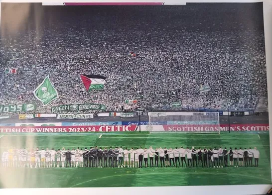 ‘YOU’LL NEVER WALK ALONE’ CELTIC FC A1 PRINT SIGNED BY ARTIST CHRIS HARLAND OF CONCEPT CANVASES