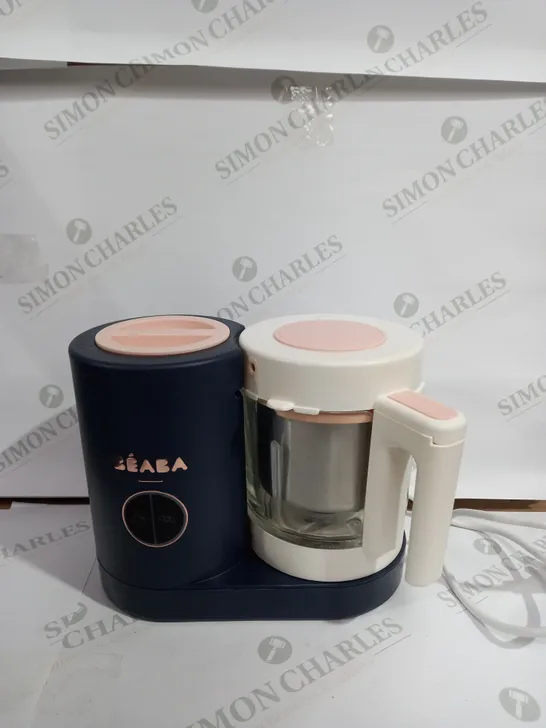 BEABA BABYCOOK NEO PINK/NAVY BABY FOOD STEAMER BLENDER