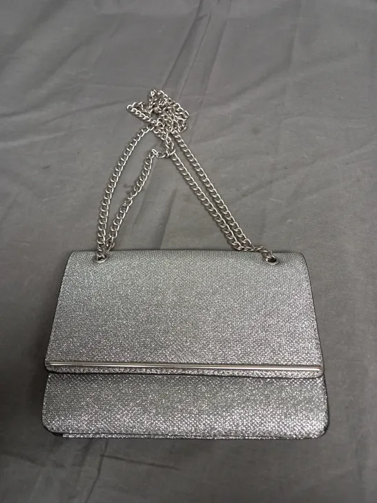 NEW LOOK SILVER GLITTER CROSSBODY BAG