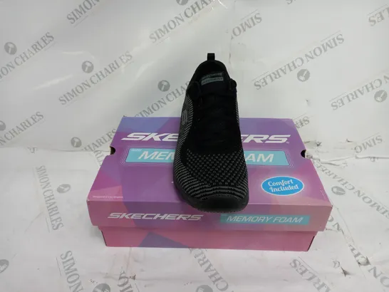 BOXED SKECHERS SIZE 8 BLACK ARCH FIT LACE UP SPORTS TRAINERS 