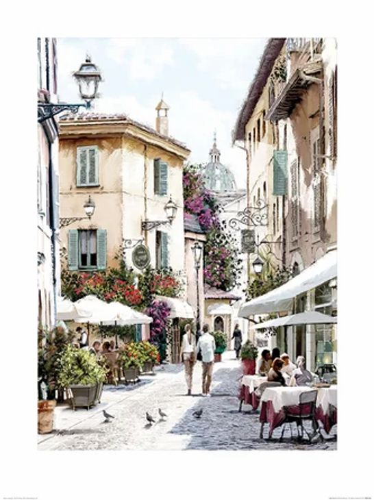 BOXED CAFE STROLL BY RICHARD MACNEIL - PRINT ON PAPER 